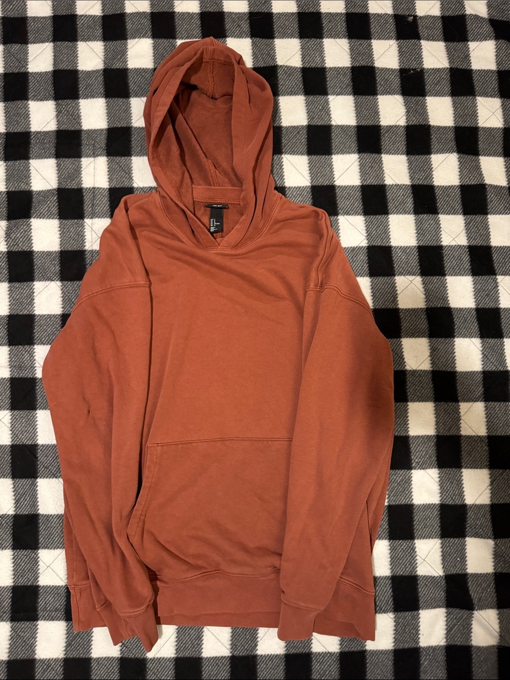 H&M Men's Burnt Orange Pullover Hoodie
